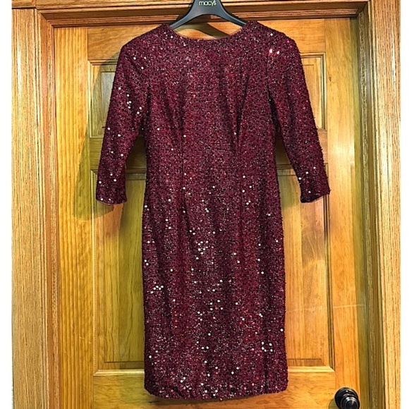 Women’s SLNY SL Fashions New York Merlot / Red dress with sparkle SIZE 6 - Picture 1 of 6